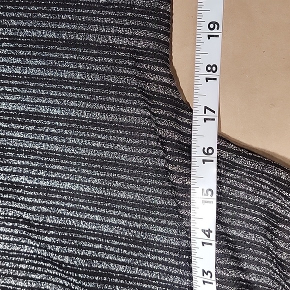 Spense Size XS Metallic Black & Silver Raglan Sleeve Belted Dress, NEW with Tag - Picture 11 of 16